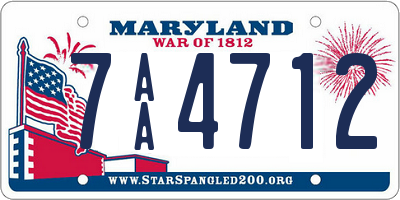 MD license plate 7AA4712