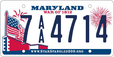 MD license plate 7AA4714