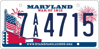 MD license plate 7AA4715