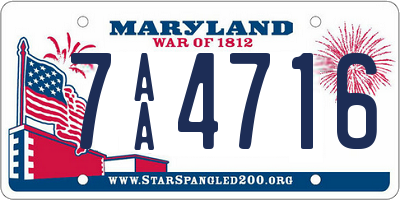 MD license plate 7AA4716