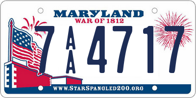 MD license plate 7AA4717