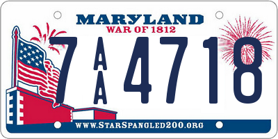 MD license plate 7AA4718