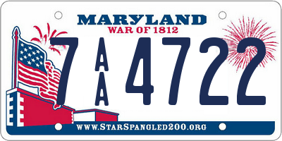 MD license plate 7AA4722