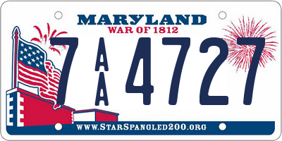 MD license plate 7AA4727