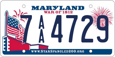 MD license plate 7AA4729