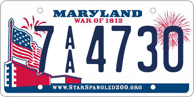 MD license plate 7AA4730