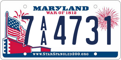 MD license plate 7AA4731