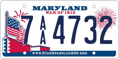 MD license plate 7AA4732