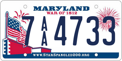 MD license plate 7AA4733