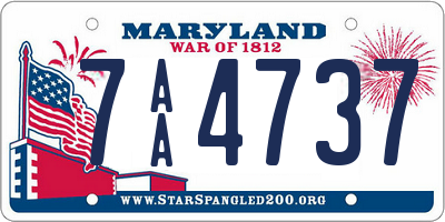 MD license plate 7AA4737