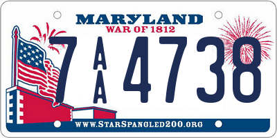 MD license plate 7AA4738