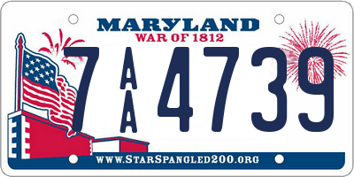 MD license plate 7AA4739