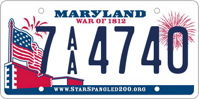 MD license plate 7AA4740