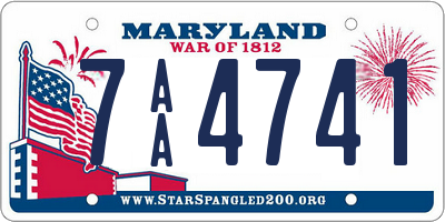 MD license plate 7AA4741