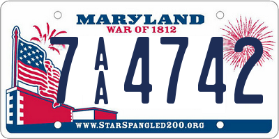 MD license plate 7AA4742