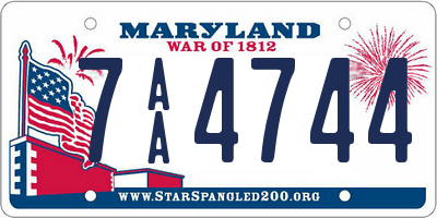 MD license plate 7AA4744