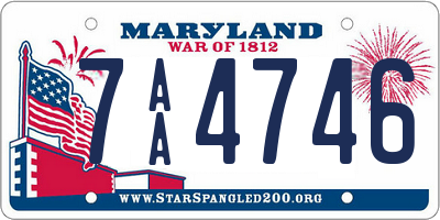 MD license plate 7AA4746