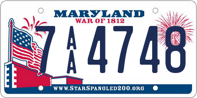 MD license plate 7AA4748