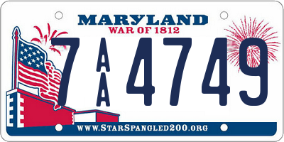 MD license plate 7AA4749