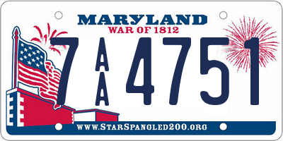 MD license plate 7AA4751