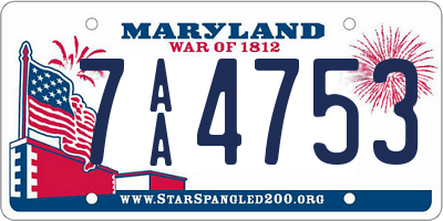 MD license plate 7AA4753