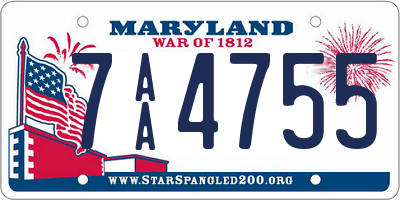 MD license plate 7AA4755