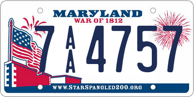 MD license plate 7AA4757