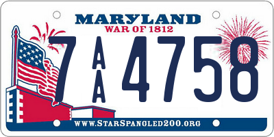 MD license plate 7AA4758