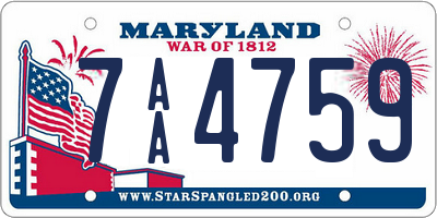 MD license plate 7AA4759