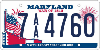 MD license plate 7AA4760