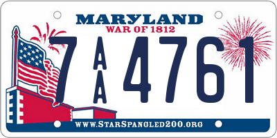 MD license plate 7AA4761