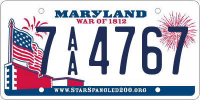 MD license plate 7AA4767