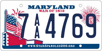 MD license plate 7AA4769