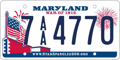 MD license plate 7AA4770