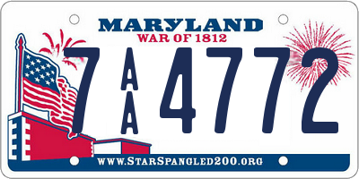 MD license plate 7AA4772