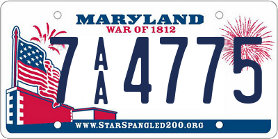 MD license plate 7AA4775