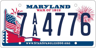 MD license plate 7AA4776