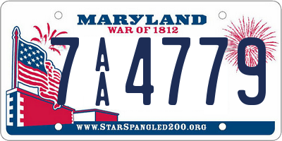 MD license plate 7AA4779