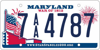 MD license plate 7AA4787