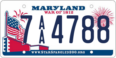 MD license plate 7AA4788