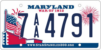 MD license plate 7AA4791