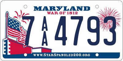 MD license plate 7AA4793