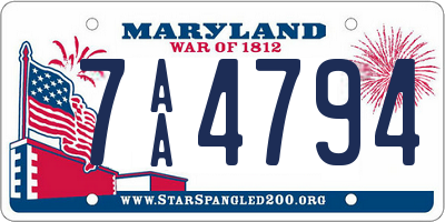 MD license plate 7AA4794