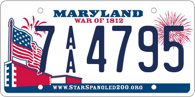 MD license plate 7AA4795