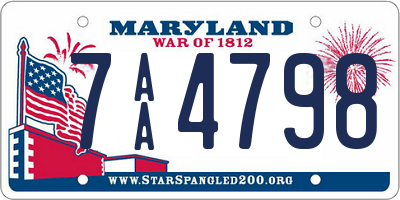 MD license plate 7AA4798