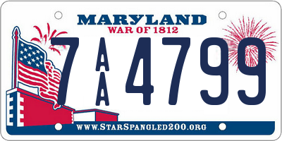 MD license plate 7AA4799