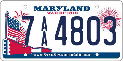 MD license plate 7AA4803