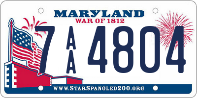 MD license plate 7AA4804