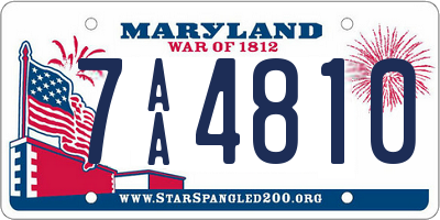 MD license plate 7AA4810