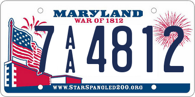 MD license plate 7AA4812